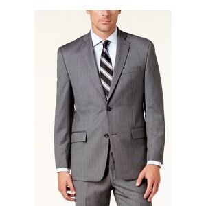 Gray Two Button Suit Jacket Blazer Business‎ Casual Professional Men's